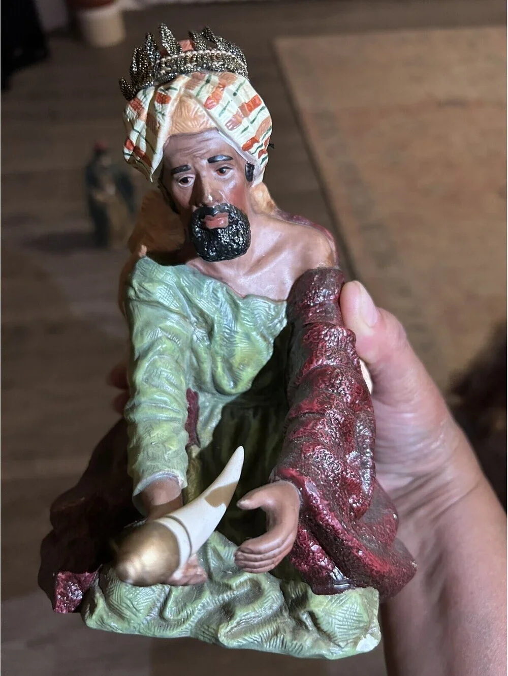 VTG Grandeur Noel Nativity 3 Wisemen Ceramic Figurines Christmas 1999 7